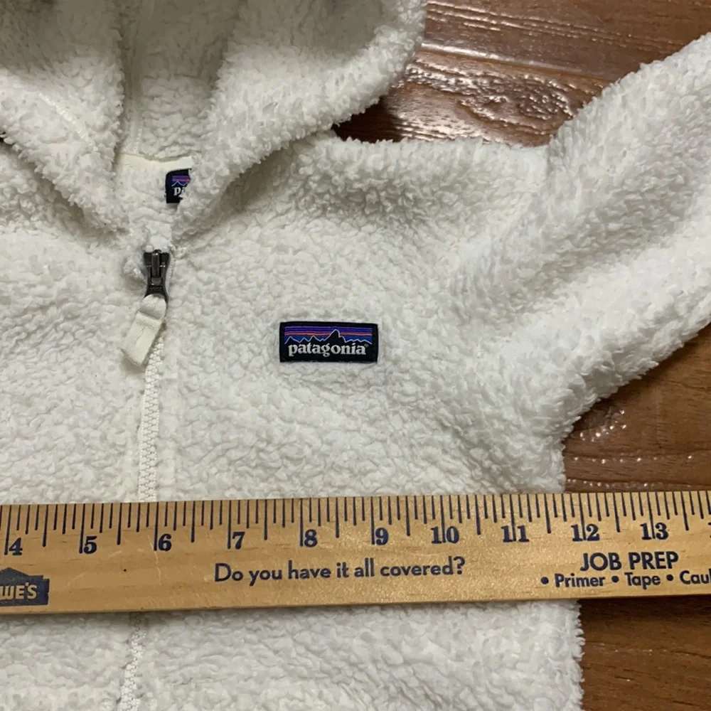 Patagonia White Sherpa Fleece Hoodie with Bear Ears